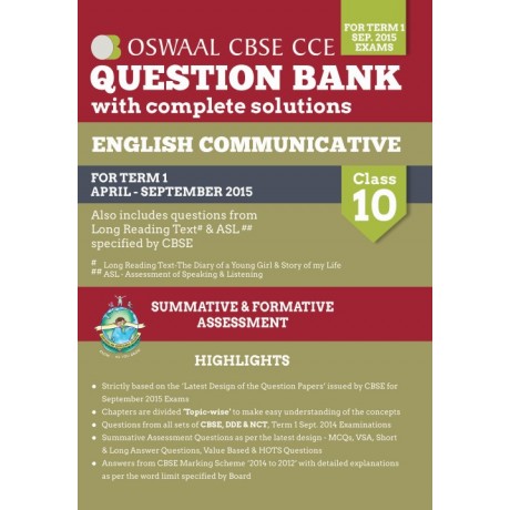 OSWAAL QUESTION BANK WITH COMPLETE SOLUTIONS ENGLISH CLASS 10 TERM 1